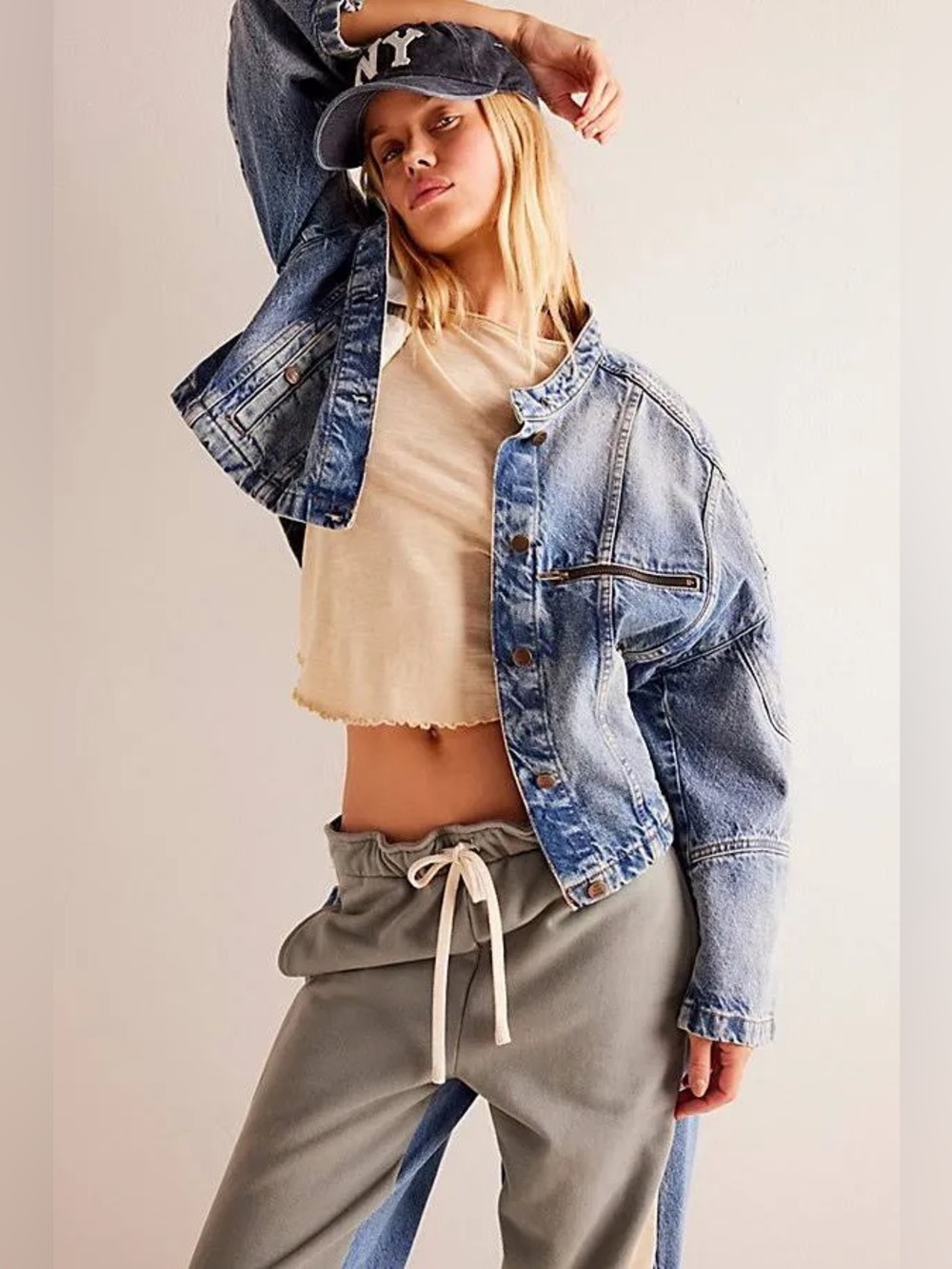 Free People We The Free Dia Denim Moto Jacket at Free People
